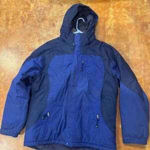 Vintage 90s LL Bean Thinsulate Warm Parka Jacket Multi Pockets Men’s Large Blue